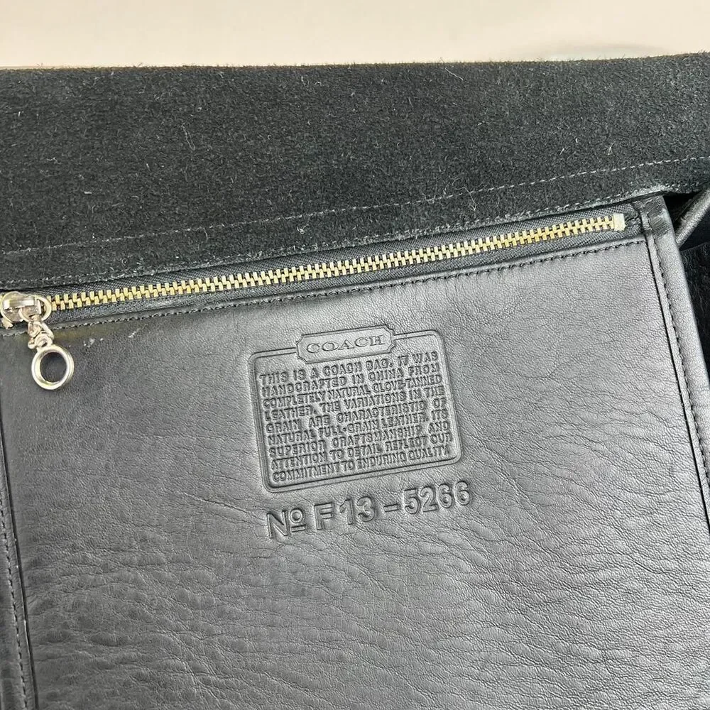Vintage Coach 5266 Beekman Black Leather Messenger Bag